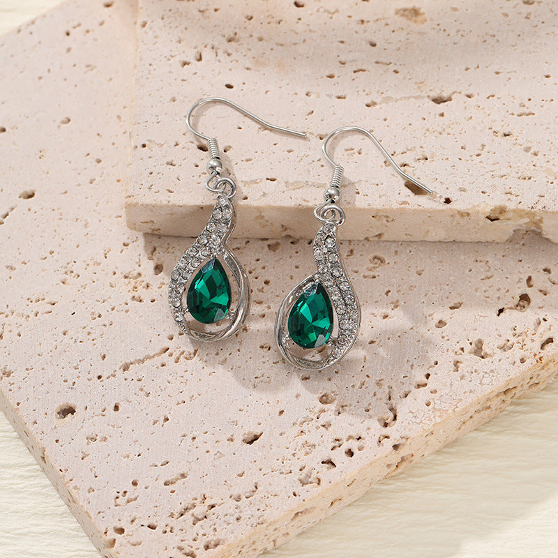 Wholesale Colorful Zirconia Personalized Colorful Rhinestone Tassel Long Earrings